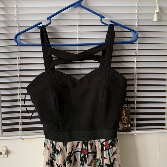 Spoon Jeans Dresses & Skirts - Black Sweetheart Hi-Lo Tribal Dress NWT Sz S